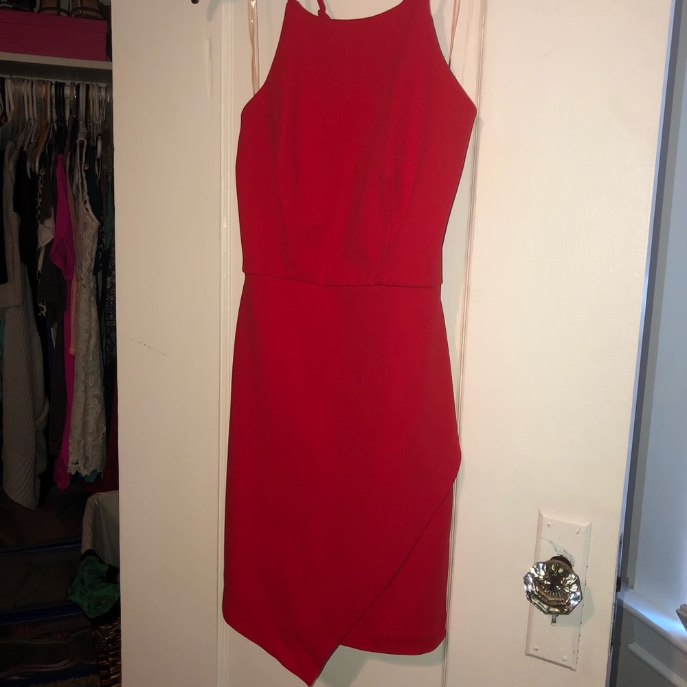 Red high-neck cocktail/mini